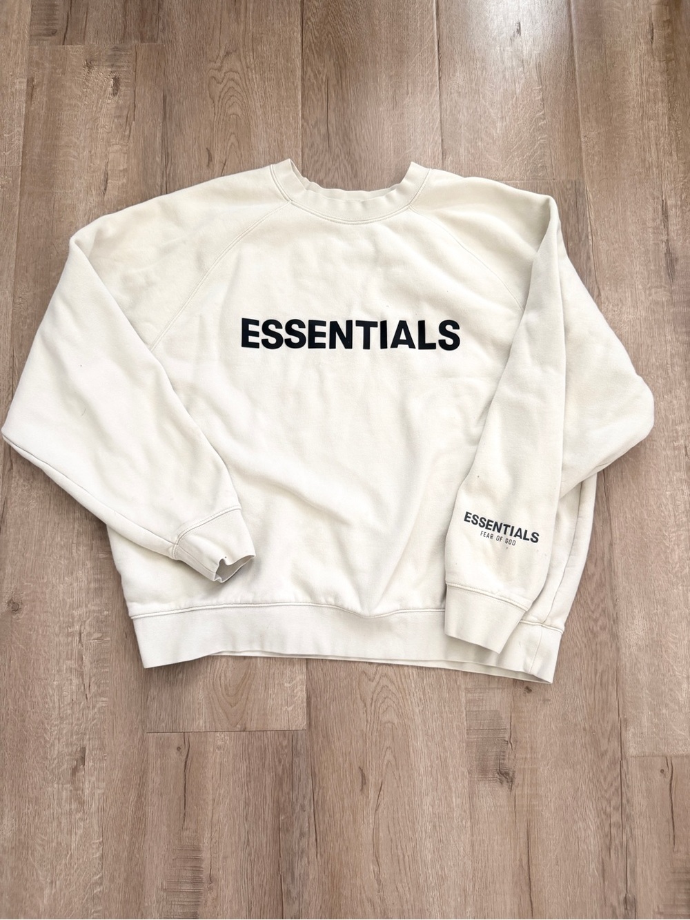 Fear Of God Essentials Unisex Crewneck Sweatshirt White Oversized Size Large